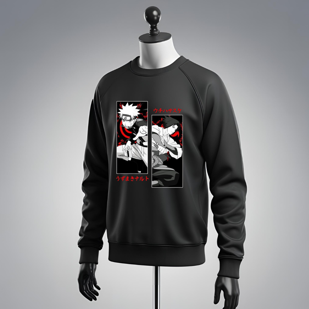 Felpa Naruto Shippuden – Design Naruto & Sasuke, Stile Streetwear