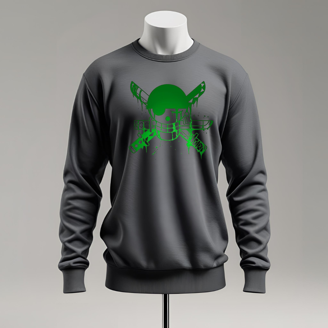 Felpa Zoro Skull – Stile Dark e Pirata per Otaku e Fan degli Anime