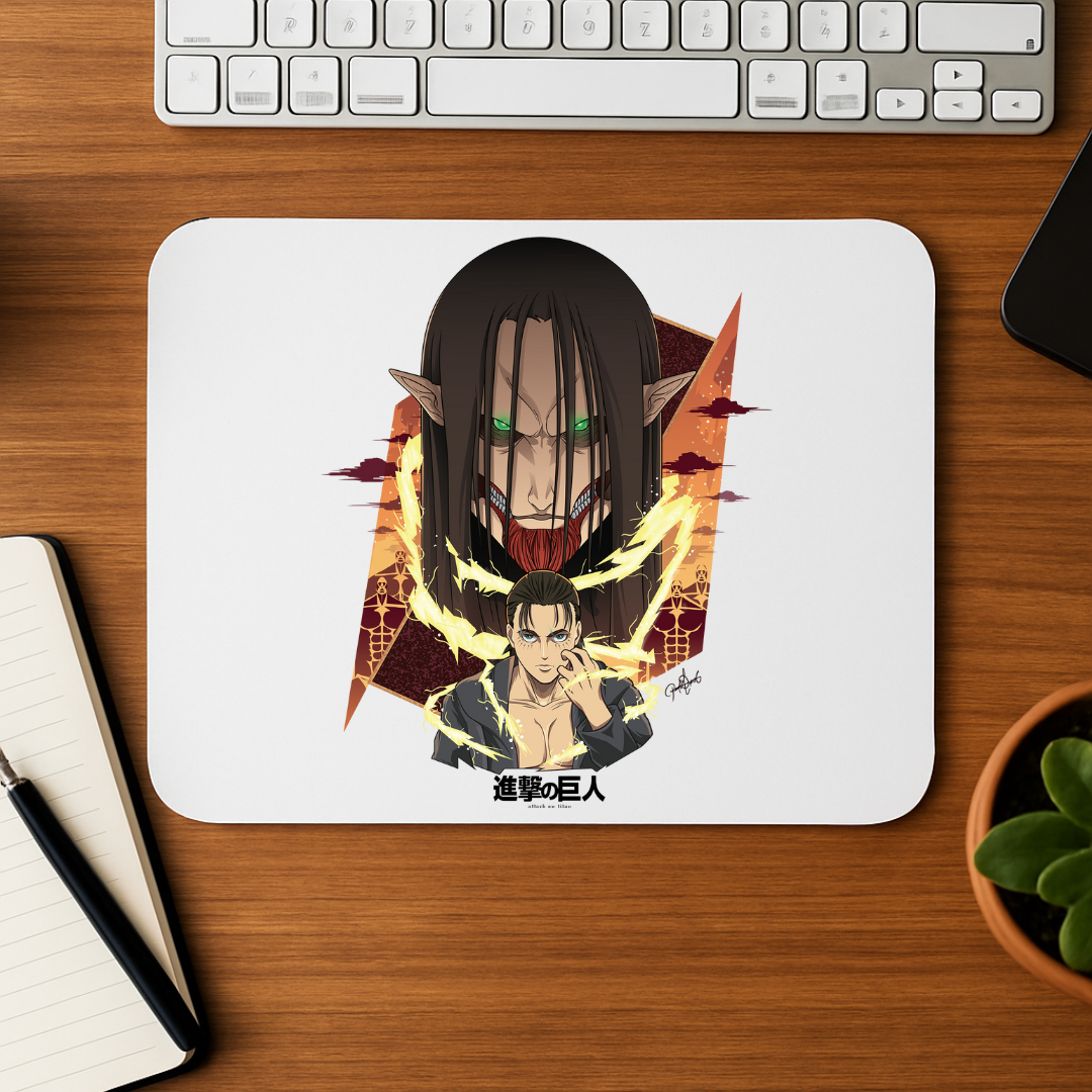 Mousepad da gioco & ufficio Eren gigante Fondatore – anti‑slip, lavabile