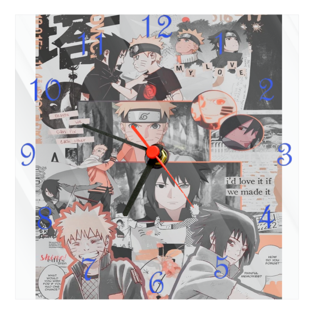 Orologio Vetro da muro Naruto-Sasuke