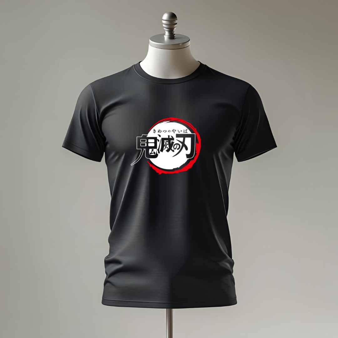 T-shirt Anime Demon Slayer – Design Minimal con Logo Iconico
