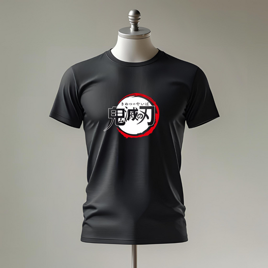 T-shirt Anime Demon Slayer – Design Minimal con Logo Iconico
