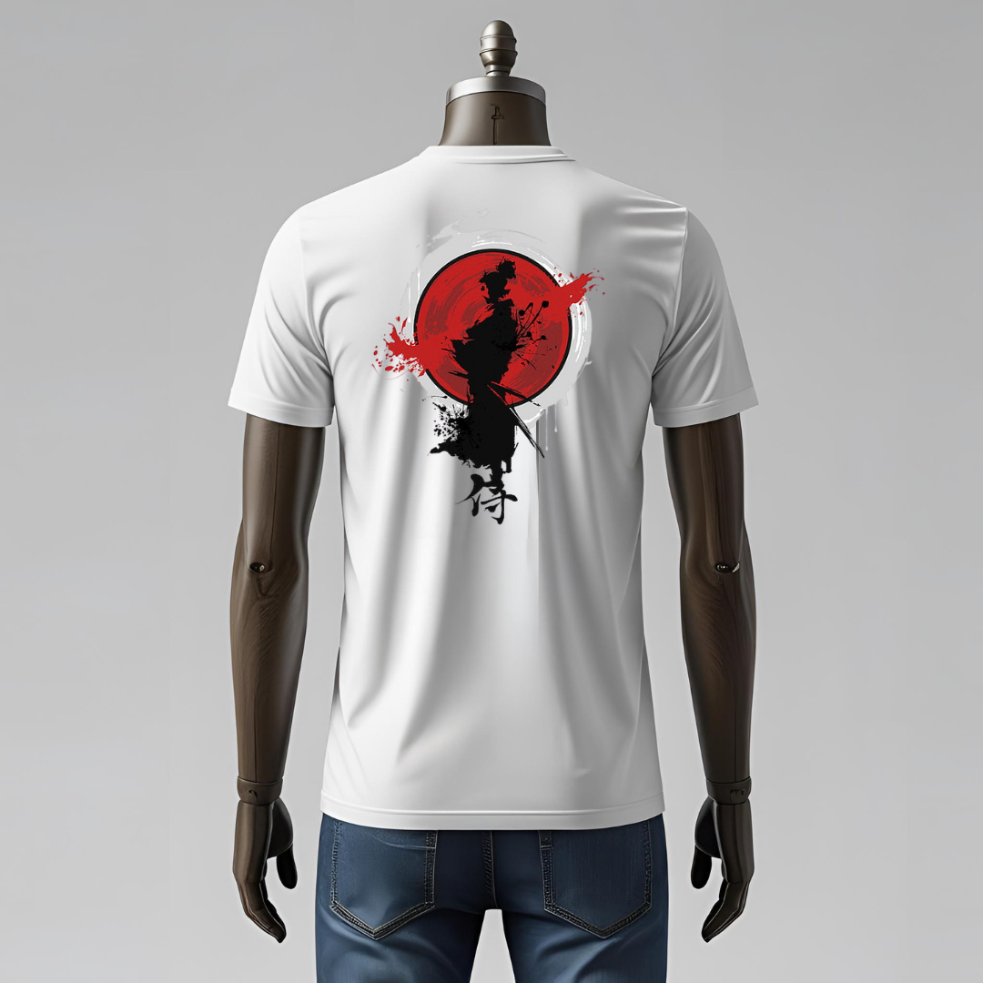 T-shirt Samurai Aderente – Maglietta Slim Fit con Guerriero Giapponese