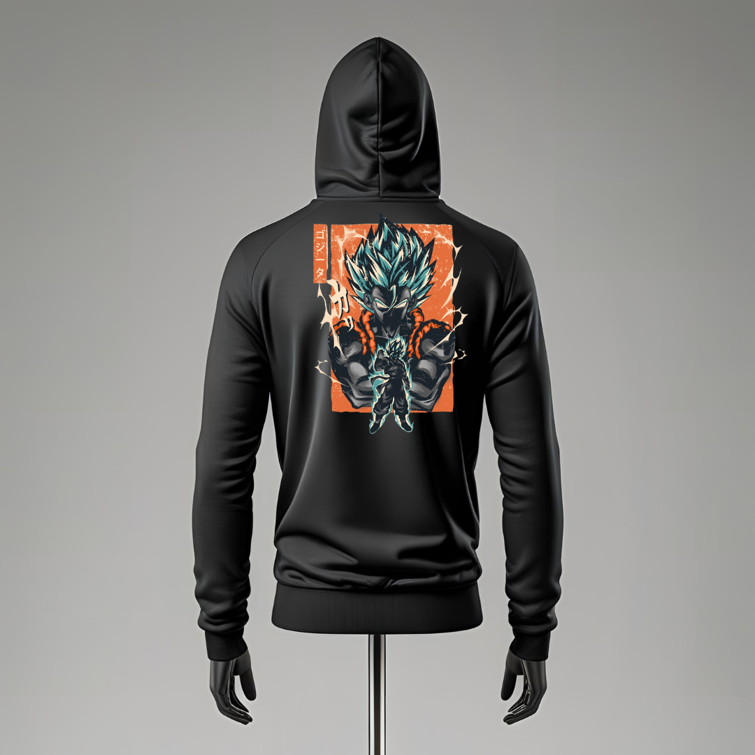 Felpa con Zip Gogeta Blue – Abbigliamento Anime Super Saiyan Blue