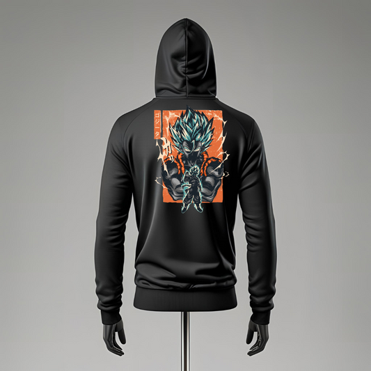 Felpa con Zip Gogeta Blue – Abbigliamento Anime Super Saiyan Blue