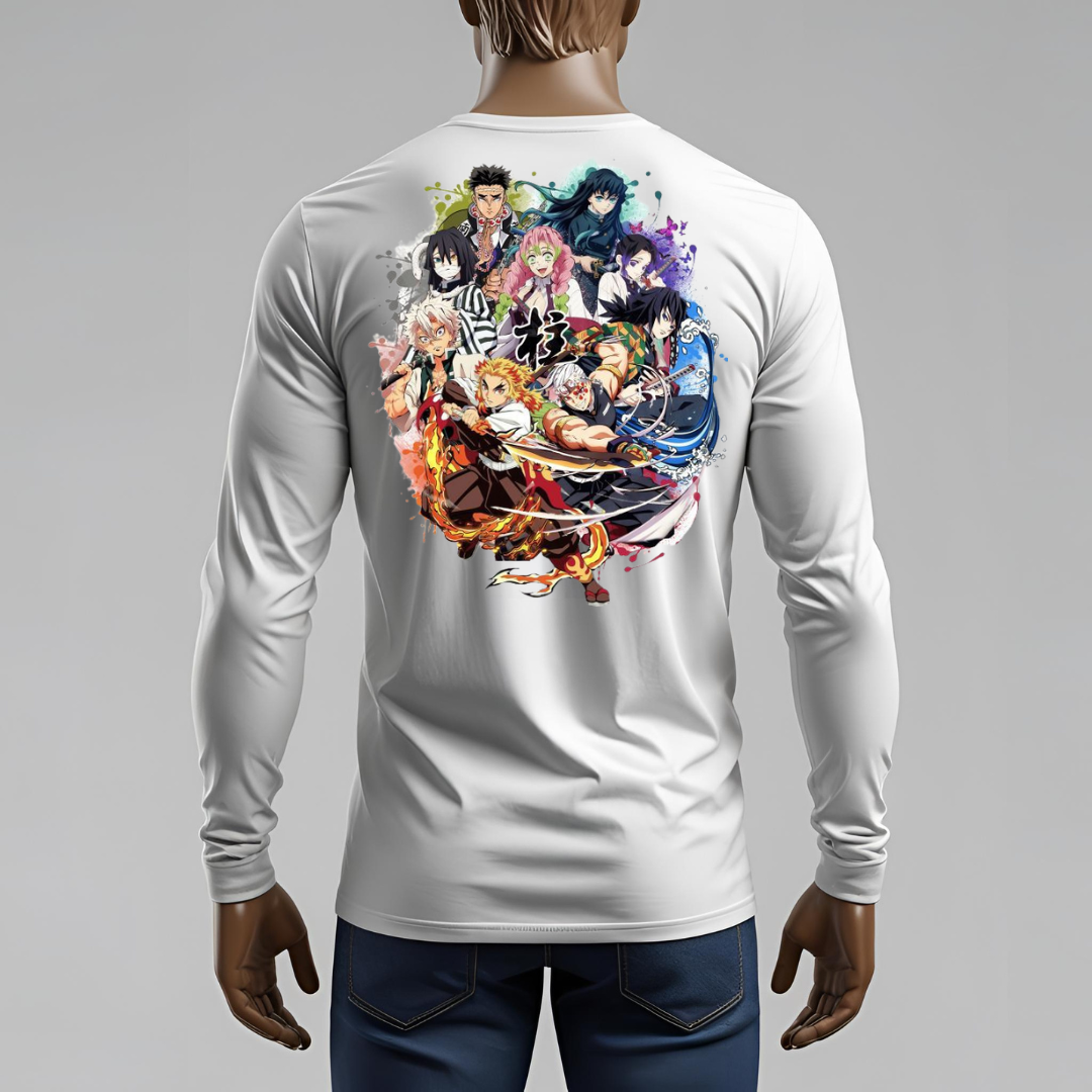 T-shirt Lunga Kimetsu no Yaiba – Abbigliamento Otaku con i Pilastri