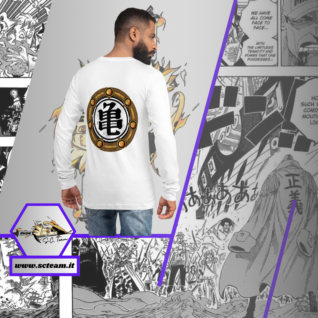 T-Shirt Manica Lunga Kanji Genio Tartaruga