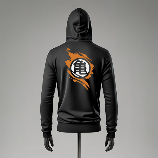 Felpa Goku MUI – con cappuccio e cerniera, stile anime streetwear