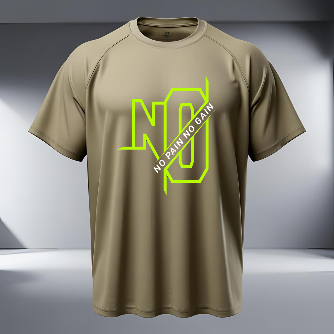 T-shirt sbiadita oversize Gym No Pain No Gain