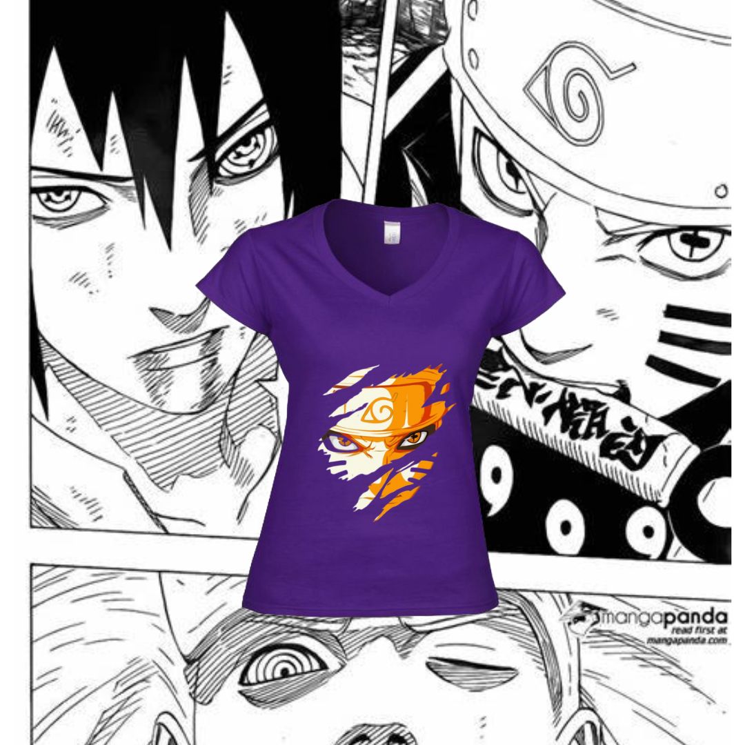 T-Shirt Donna Scollo V Naruto Chakra
