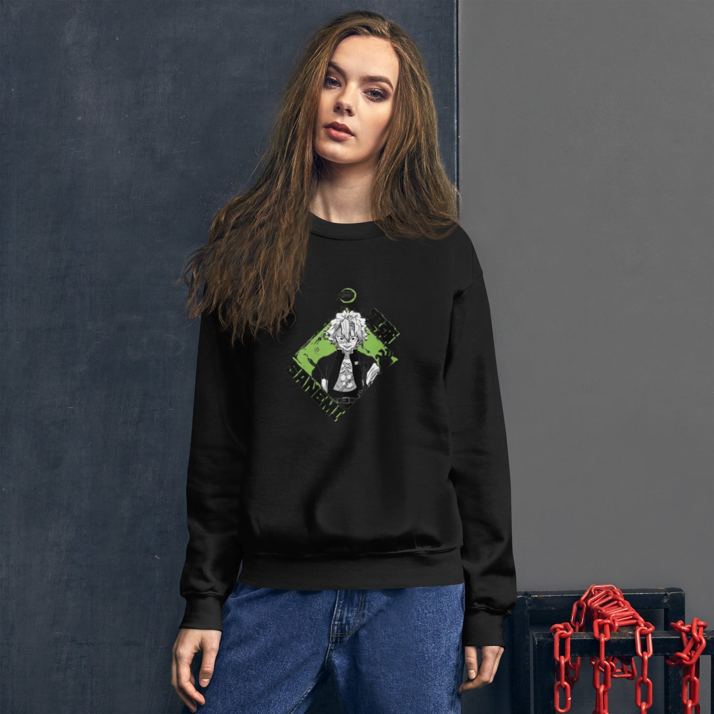 Felpa Demon Slayer – Design Sanemi, il Pilastro del Vento