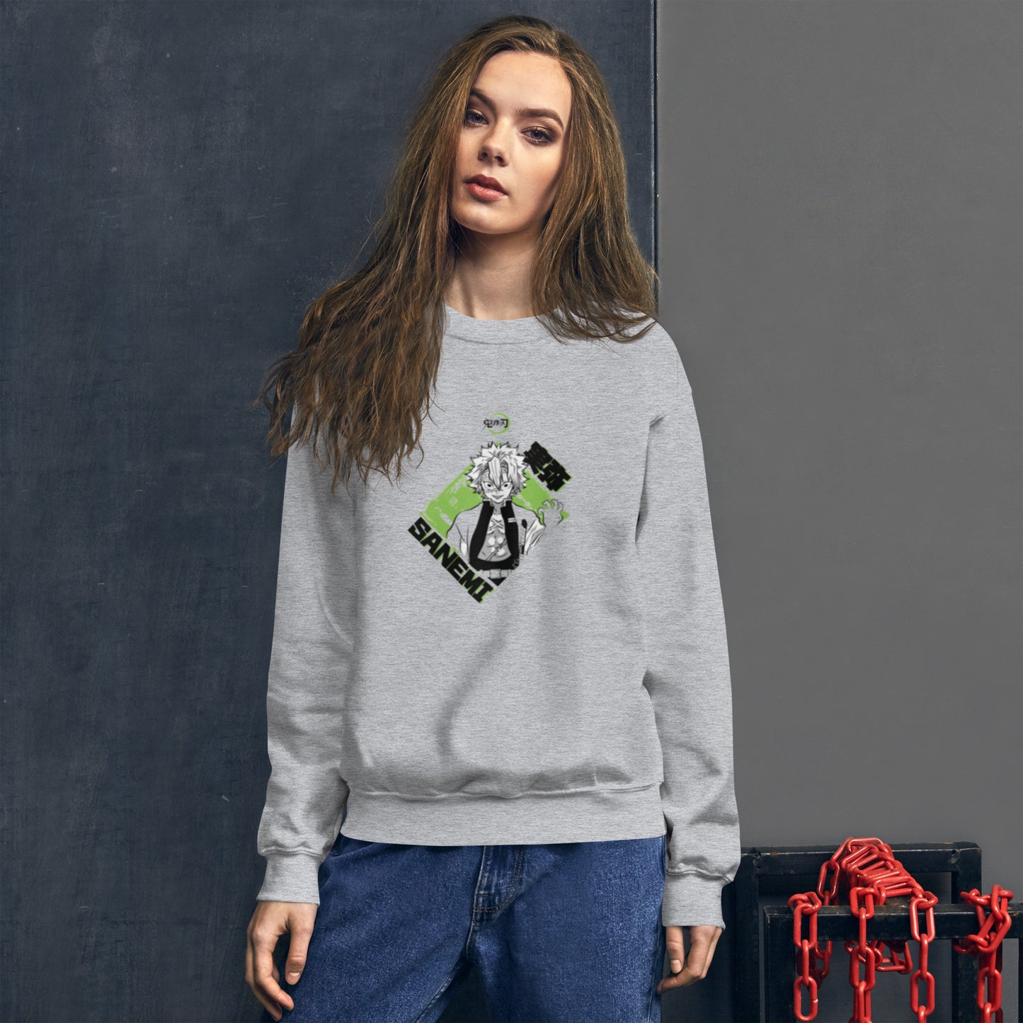 Felpa Demon Slayer – Design Sanemi, il Pilastro del Vento