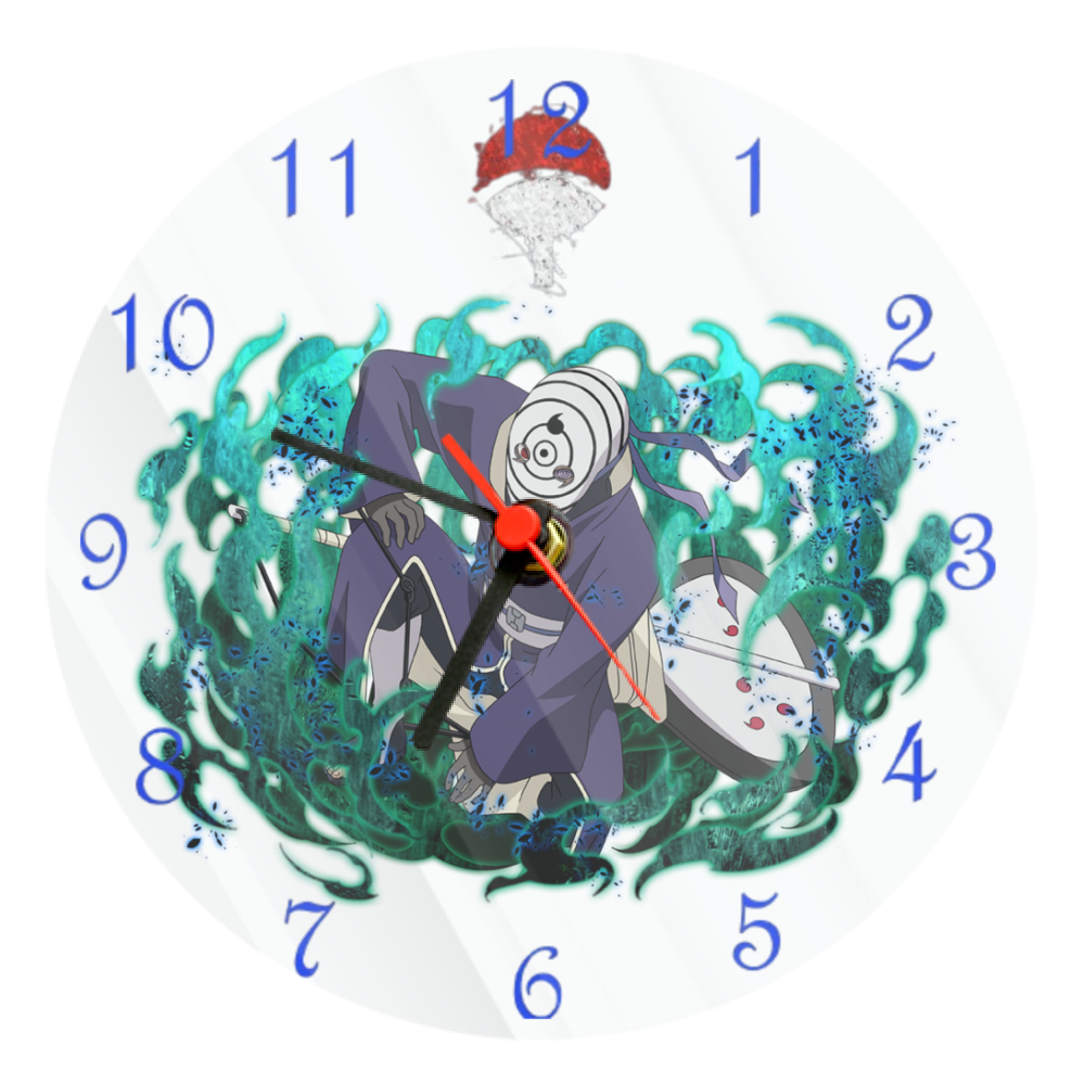 Orologio Vetro Tondo  Obito Uchiha