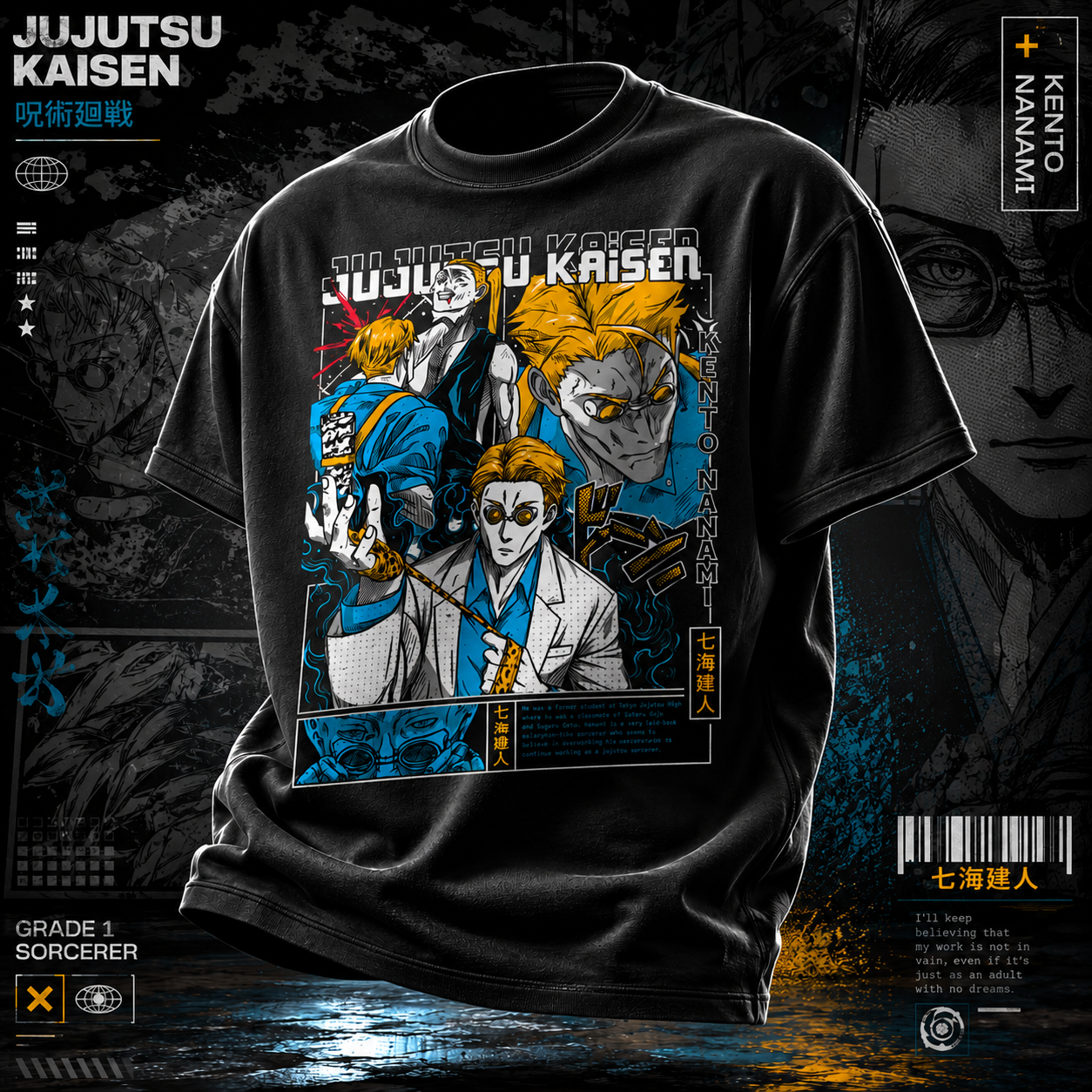 1-Kento Nanami T-Shirt - Anime Jujutsu Kaisen