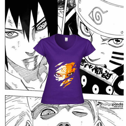 T-Shirt Donna Scollo V  Naruto Chakra