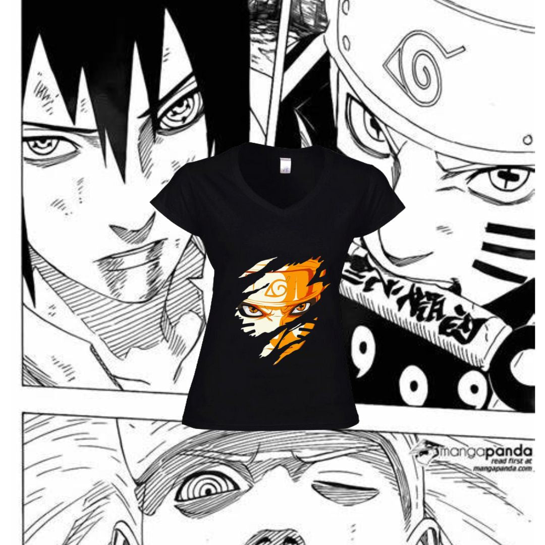 T-Shirt Donna Scollo V  Naruto Chakra