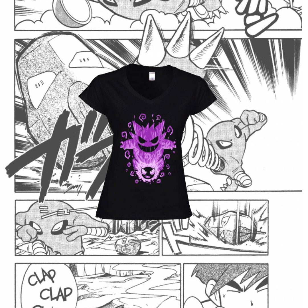 T-Shirt Donna Scollo V Gengar