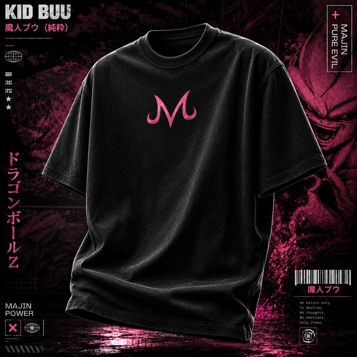 1-Kid Buu T-shirt - Anime Dragon Ball Z