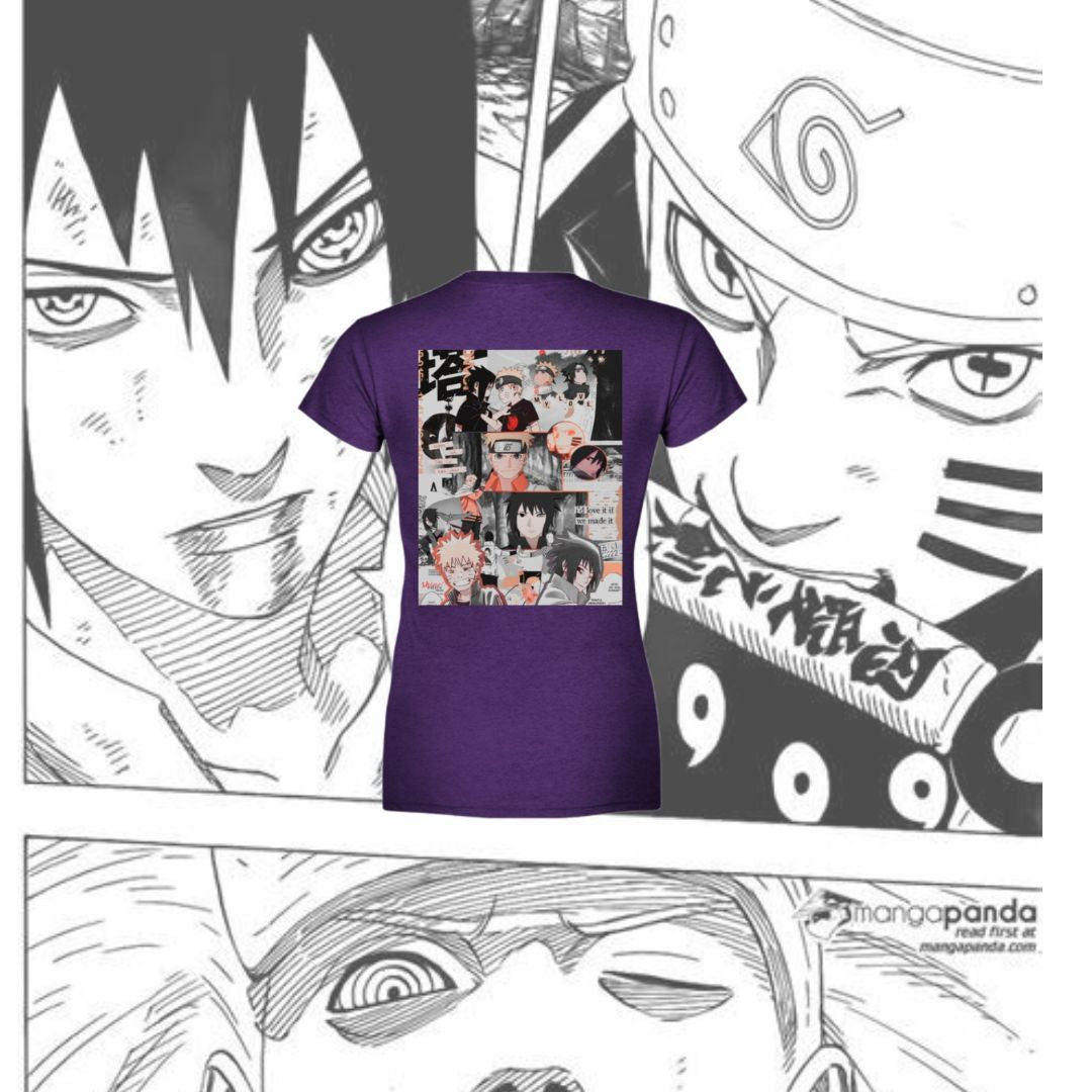 T-Shirt Donna Scollo V Naruto-Sasuke