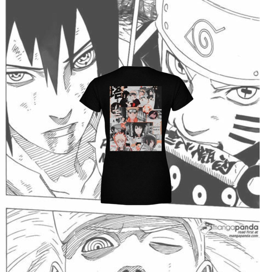 T-Shirt Donna Scollo V Naruto-Sasuke