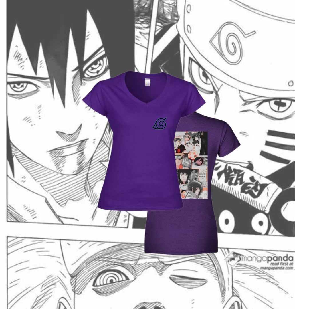 T-Shirt Donna Scollo V Naruto-Sasuke