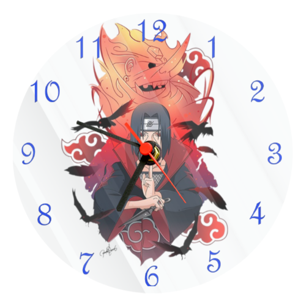 Orologio Vetro Tondo  Itachi Susanoo